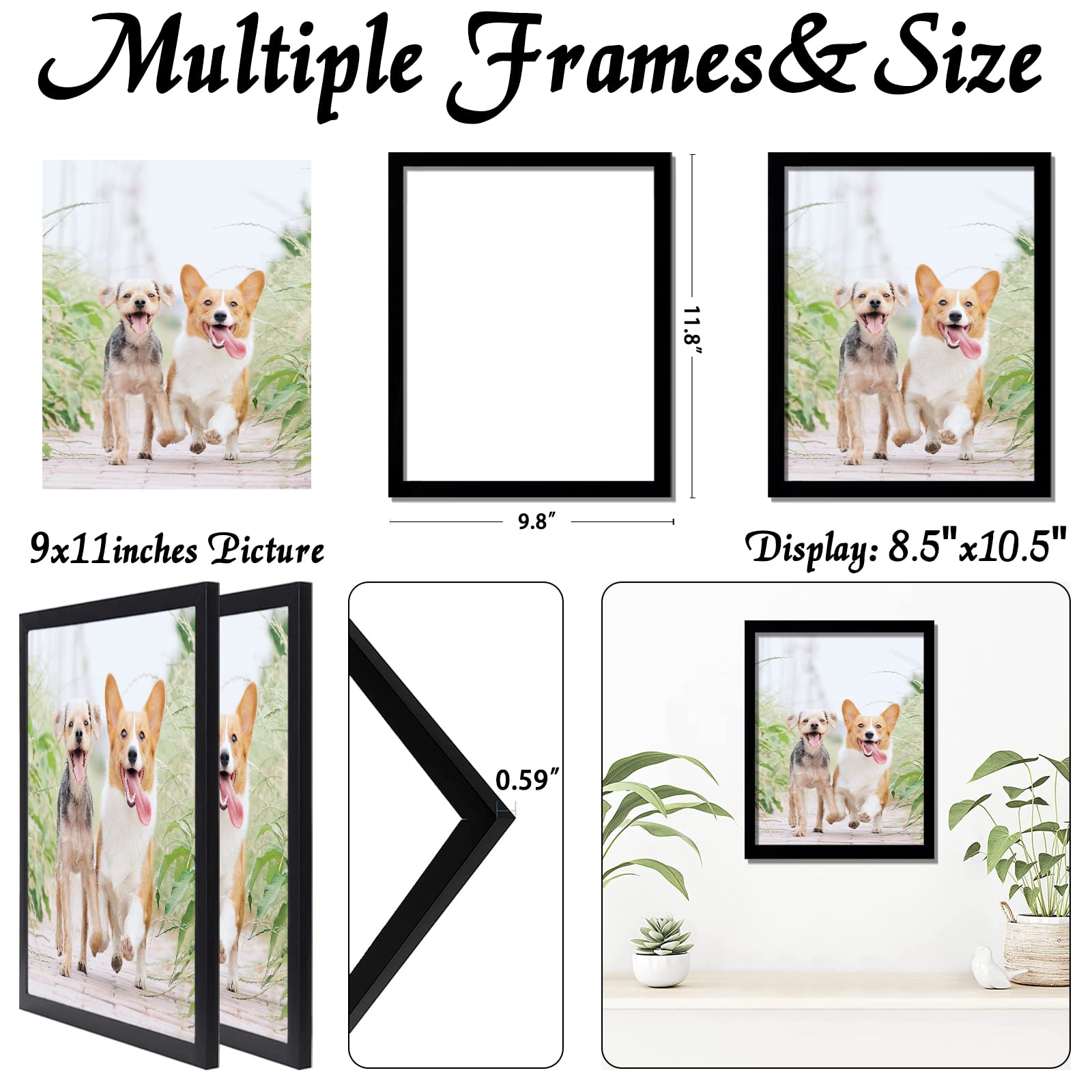 Amazon.com - icariery 9x11 Picture Frame Set of 2, Black Photo